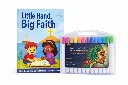 Little Hand, Big Faith: Kids Bible Colouring Book + 24-Colour Acrylic Marker Set (Bundle)