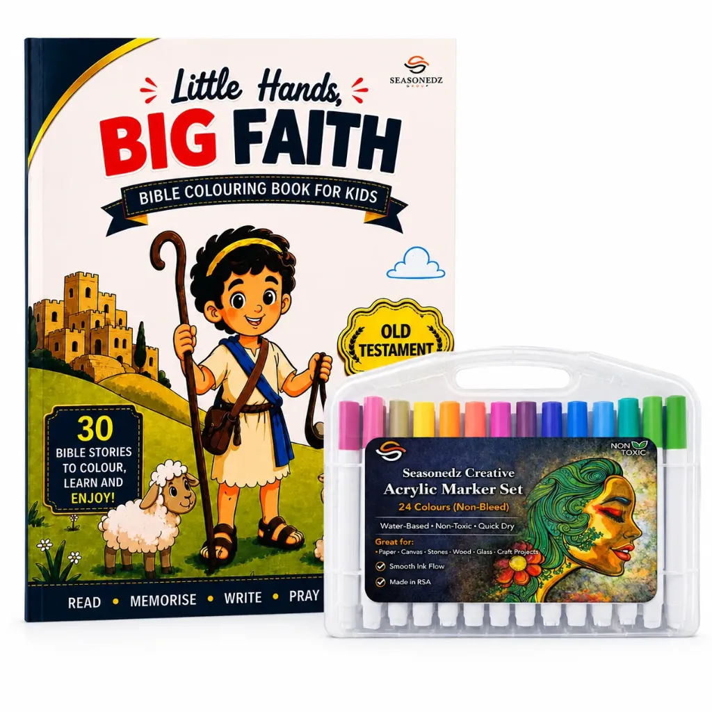 Little Hands, Big Faith Colouring Book & 24 Colour Marker Set
