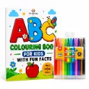 ABC Colouring Book for Kids + 12-Piece Colour Crayons Set (Combo)